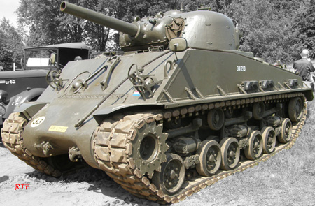 M4A3 E8 (105) houwitser tank, van de Kon. Landmacht.